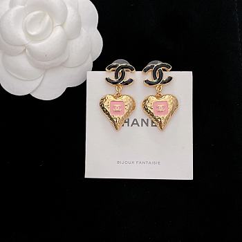 Fortok Chanel C Retro Small Heart Earrings