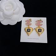 Fortok Chanel C Retro Small Heart Earrings - 3