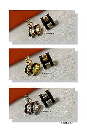Fortok Hermes Black Linlang Earrings in Gold / Rose Gold / Silver - 6