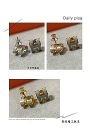 Fortok Hermes Grey Linlang Earrings in Gold / Rose Gold / Silver - 4
