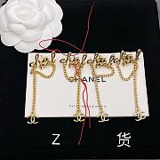 Fortok Chanel Asymmetrical Letter Tassel Earrings - 1