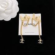 Fortok Chanel Asymmetrical Letter Tassel Earrings - 6
