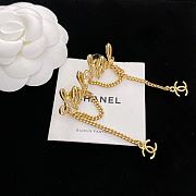 Fortok Chanel Asymmetrical Letter Tassel Earrings - 4