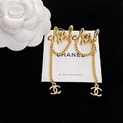 Fortok Chanel Asymmetrical Letter Tassel Earrings - 2