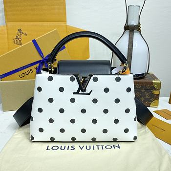 Fortok Louis Vuitton Bolso Capucines BB Bag Black & White M20374 27x18x9cm
