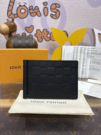 Fortok Louis Vuitton Pince Wallet Black N62978 12x8cm 