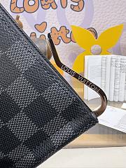 Fortok Louis Vuitton Pince Wallet Black & Grey N61000 12x8cm  - 6