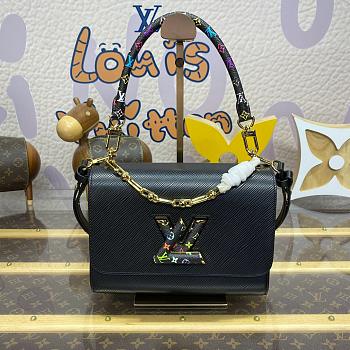 Fortok Louis Vuitton x TM Twist MM Slim Bag Black M13243 23x8x16cm