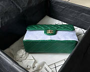 Fortok Chanel Metallic Caviar Quilted Mini Rectangular Flap Green 23x14cm - 2