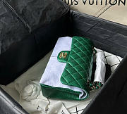 Fortok Chanel Metallic Caviar Quilted Mini Rectangular Flap Green 23x14cm - 3