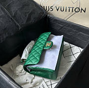 Fortok Chanel Metallic Caviar Quilted Mini Rectangular Flap Green 23x14cm - 5