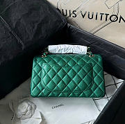 Fortok Chanel Metallic Caviar Quilted Mini Rectangular Flap Green 23x14cm - 6