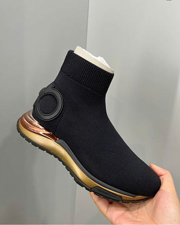 Fortok Salvatore Ferragamo Ladies Gancini Sock Sneakers