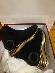 Fortok Salvatore Ferragamo Ladies Gancini Sock Sneakers - 6