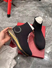 Fortok Salvatore Ferragamo Ladies Gancini Sock Sneakers - 3