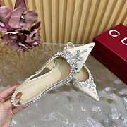 Fortok Gucci Pump With Crystals Beige Satin - 3