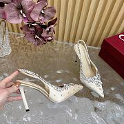 Fortok Gucci Pump With Crystals Beige Satin - 6