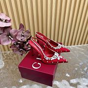 Fortok Gucci Pump With Crystals Red Satin - 1