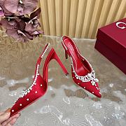 Fortok Gucci Pump With Crystals Red Satin - 6