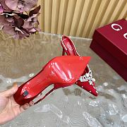 Fortok Gucci Pump With Crystals Red Satin - 3