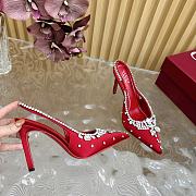 Fortok Gucci Pump With Crystals Red Satin - 2
