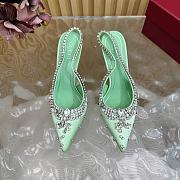 Fortok Gucci Pump With Crystals Green Satin - 5