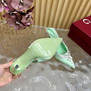 Fortok Gucci Pump With Crystals Green Satin - 4