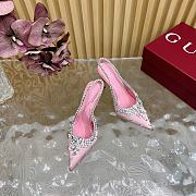 Fortok Gucci Pump With Crystals Light Pink Satin - 6