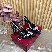 Fortok Gucci Pump With Crystals Black Satin - 1
