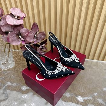 Fortok Gucci Pump With Crystals Black Satin