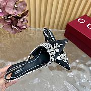 Fortok Gucci Pump With Crystals Black Satin - 3