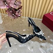 Fortok Gucci Pump With Crystals Black Satin - 2
