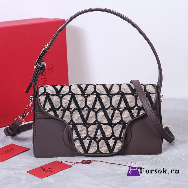 Fortok Valentino Garavani La Grand Deuxieme Toile Shoulder Bag Brown 28x25x6cm - 1