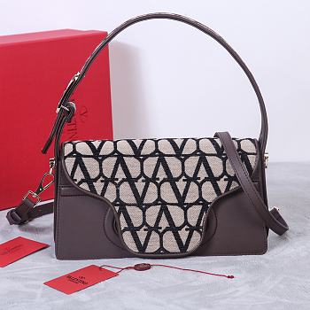 Fortok Valentino Garavani La Grand Deuxieme Toile Shoulder Bag Brown 28x25x6cm