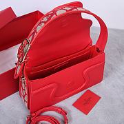 Fortok Valentino Garavani La Grand Deuxieme Toile Shoulder Bag Red 28x25x6cm - 3