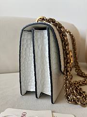  Fortok Valentino Garavani Vain Crocodile Pattern Handbag White 24x16x8cm - 6