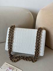 Fortok Valentino Garavani Vain Crocodile Pattern Handbag White 24x16x8cm - 5