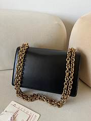  Fortok Valentino Garavani Vain Calfskin Handbag Black 24x16x8cm - 6