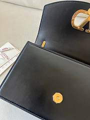  Fortok Valentino Garavani Vain Calfskin Handbag Black 24x16x8cm - 5