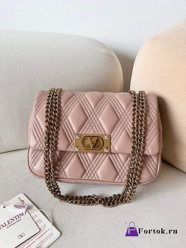 Fortok Valentino Garavani Bag In Pink Quilted Lambskin 23x17x8cm - 1