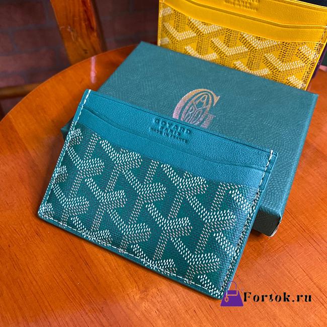 Fortok Goyard Card Holder Green 10.5x7.3cm - 1
