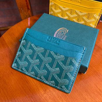 Fortok Goyard Card Holder Green 10.5x7.3cm