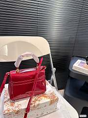 Fortok Dolce & Gabbana DG Logo Bag Red Patent Leather 15.5x13.5cm - 6