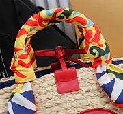 Fortok Dolce & Gabbana Rattan Woven Bag Red Logo 35x26x16cm - 3