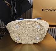 Fortok Dolce & Gabbana Rattan Woven Bag White Logo 35x26x16cm - 6