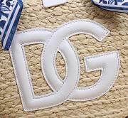 Fortok Dolce & Gabbana Rattan Woven Bag White Logo 35x26x16cm - 4