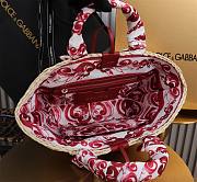 Fortok Dolce & Gabbana Rattan Woven Bag Burgundy Logo 35x26x16cm - 4
