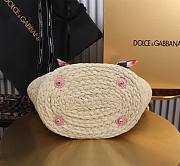 Fortok Dolce & Gabbana Rattan Woven Bag Pink Logo 35x26x16cm - 6