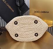 Fortok Dolce & Gabbana Rattan Woven Bag Brown Logo 35x26x16cm - 5