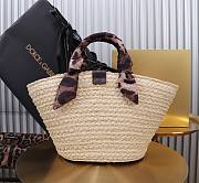 Fortok Dolce & Gabbana Rattan Woven Bag Brown Logo 35x26x16cm - 4